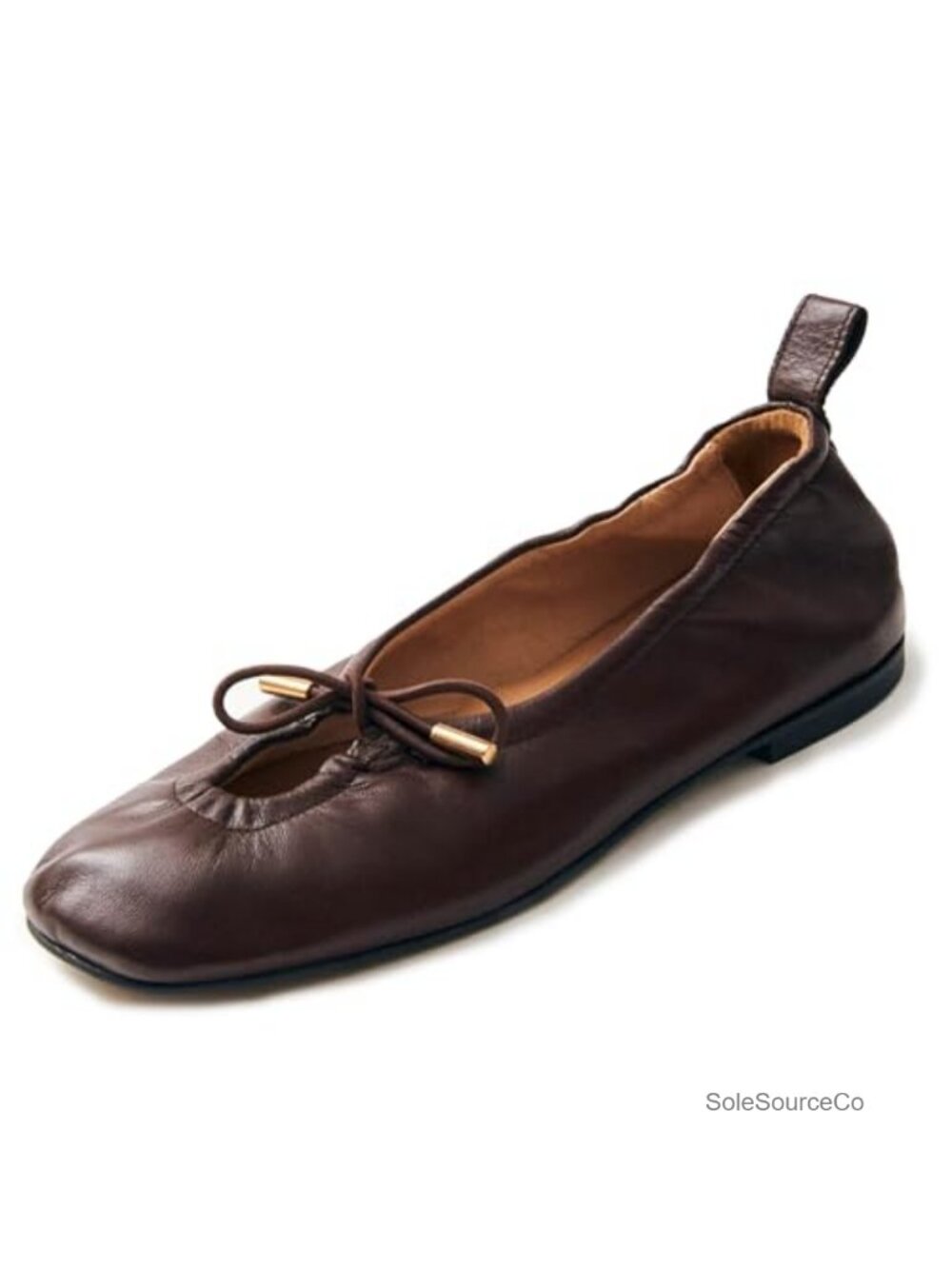 Riekhany Suede Square Toe Lace Up Bow Ballet Flat